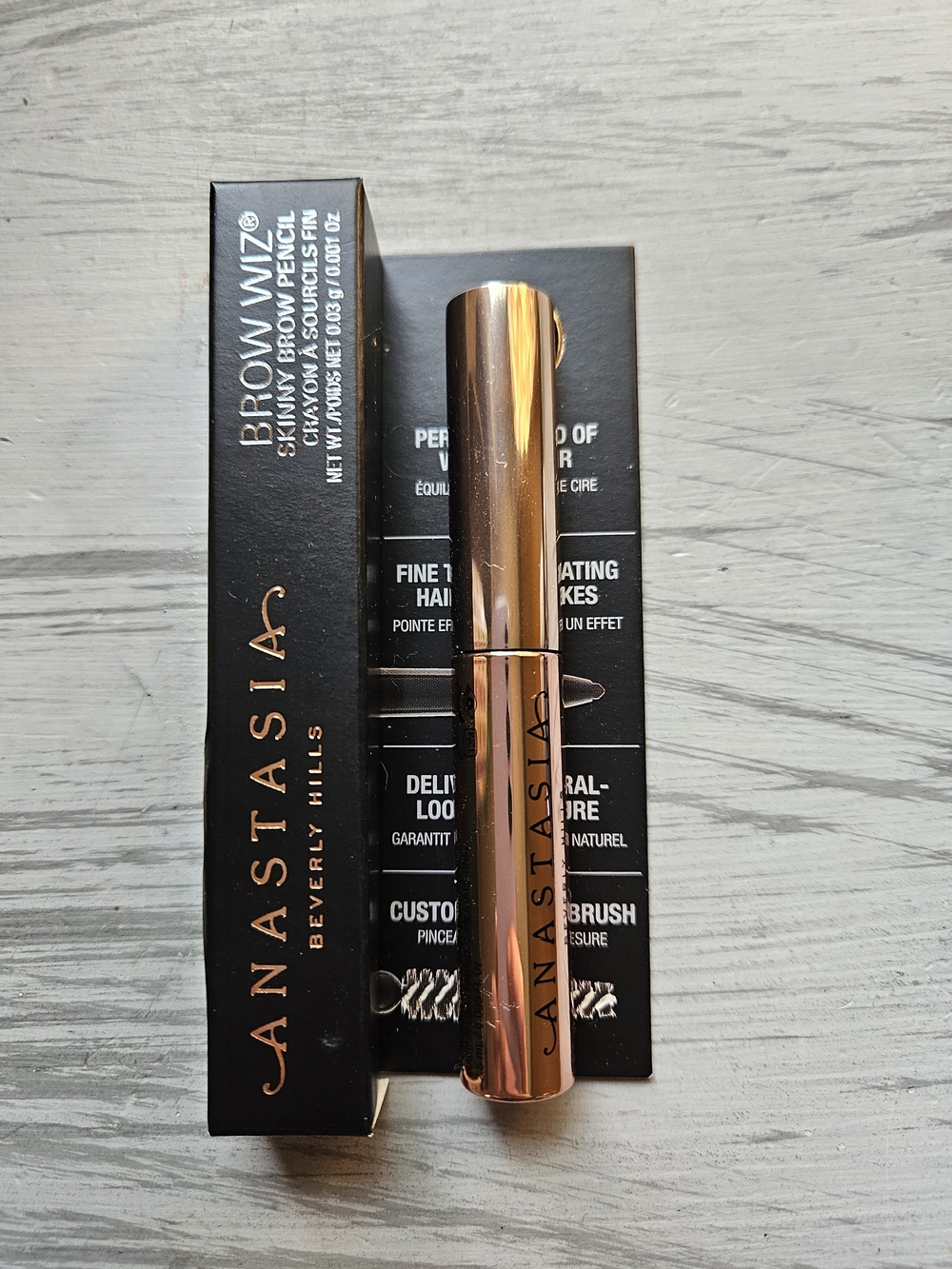 Anastasia Beverly Hills Brow Wiz Pencil in Soft Brown and clear brow gel